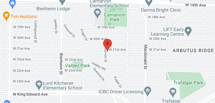 map of 2996 W 21ST AVENUE